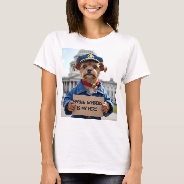 T-shirt Bernie Sanders Est Mon Héros (Devant)