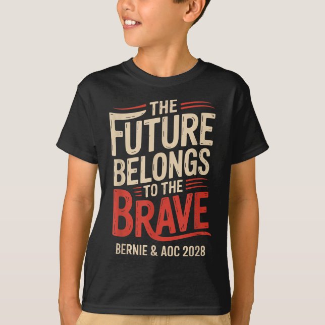 T-shirt Bernie Sanders Et Aoc 2028 Pour La Campagne Du Pré (Devant)