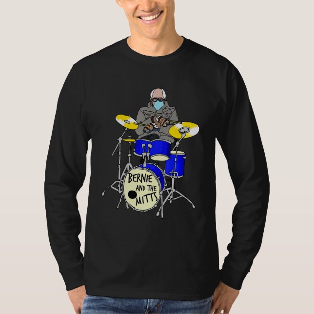 T-shirt Bernie Sanders Mittens Drumming Drum Inauguration (Devant)