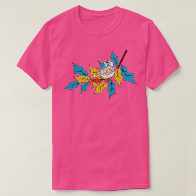T-shirt Berries et oiseaux (Design devant)