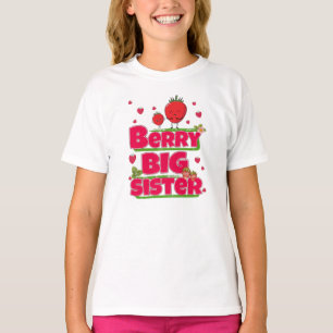 T-shirt Berry Big Sister - Pun mignonne aux fraises