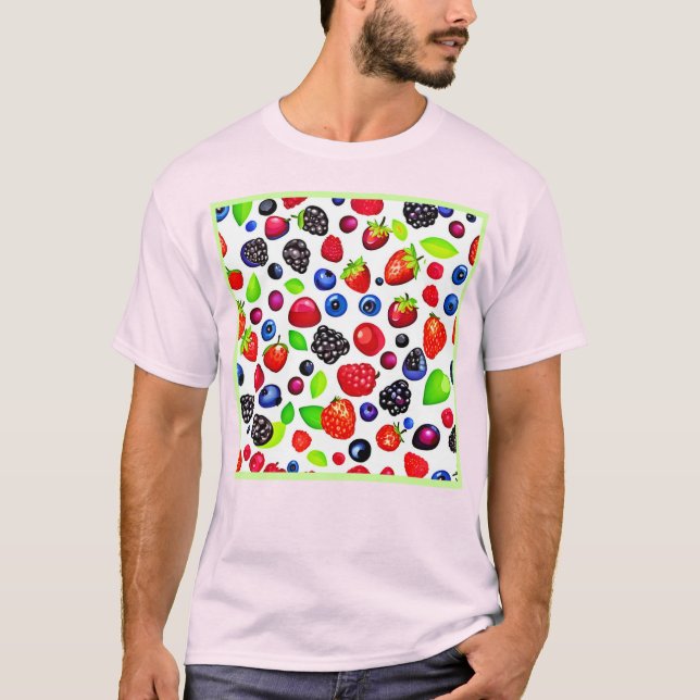 T-shirt Berry Burst : Motif de fruits (Devant)