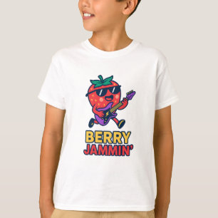 T-shirt Berry Jammin Strawberry Shirt Cute Music Tee
