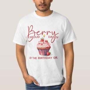 T-shirt Berry Proud Daddy Cupcake fraise 1er anniversaire