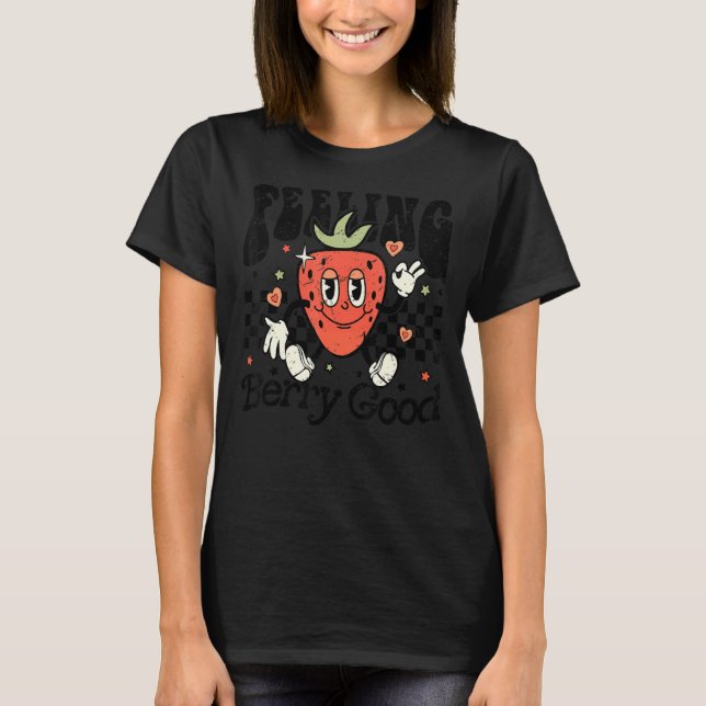 T-shirt Berry Retro fraise bonne pensée positive (Devant)