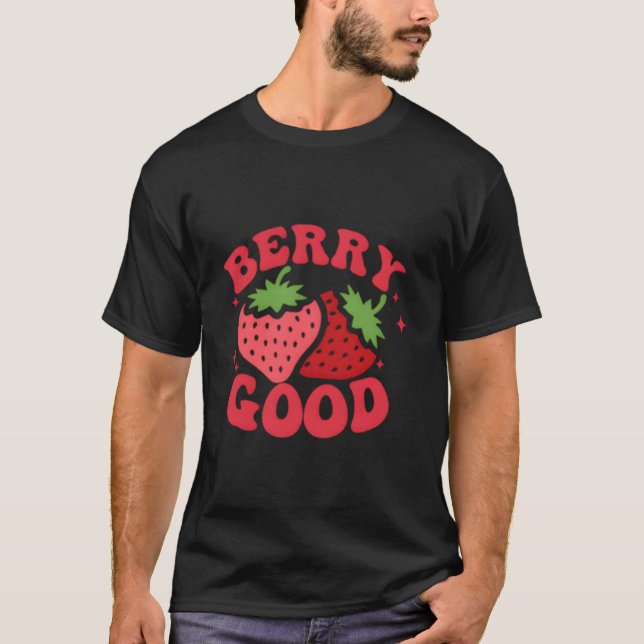 T-shirt Berry Strawberry Fruit Farmers Pocket (Devant)