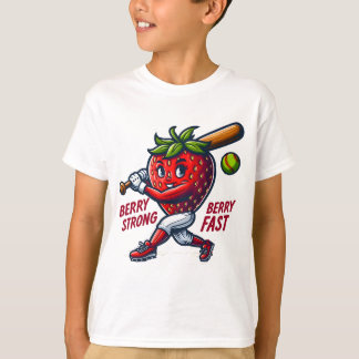 T-shirt Berry Strong, Berry Fast ! Softball fraise
