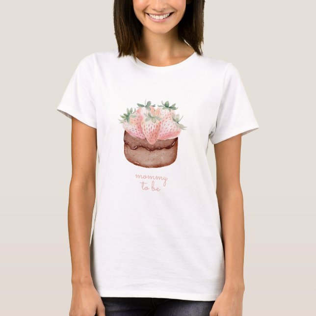 T-shirt Berry Sweet fraise Baby shower Cupcake maman (Devant)