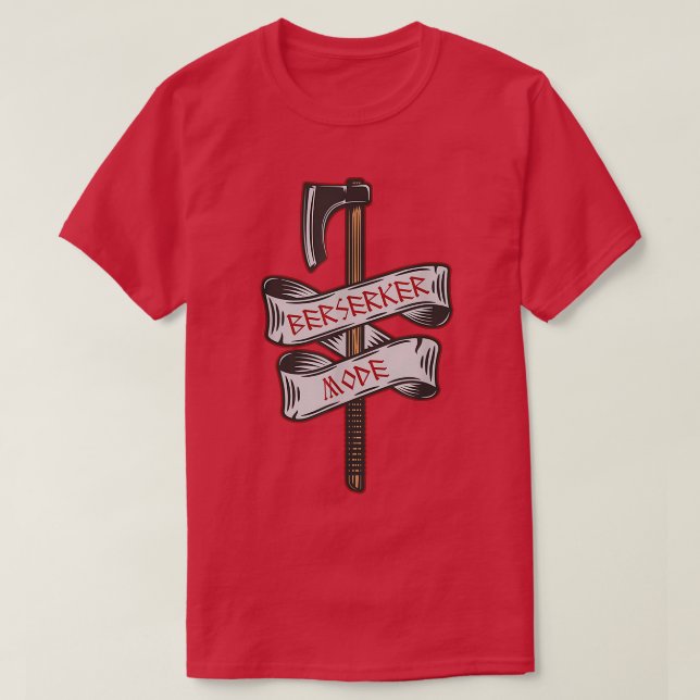 T-shirt Berserker Mode Viking Battle Ax Runic Tattoo TShi (Design devant)