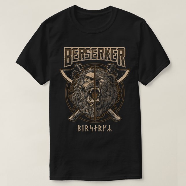 T-shirt Berserker Viking Norse Pagan Bear Warrier (Design devant)