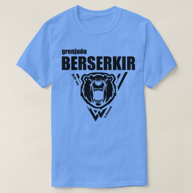 T-shirt Berserkir Berserker Vikings Noirs (Design devant)