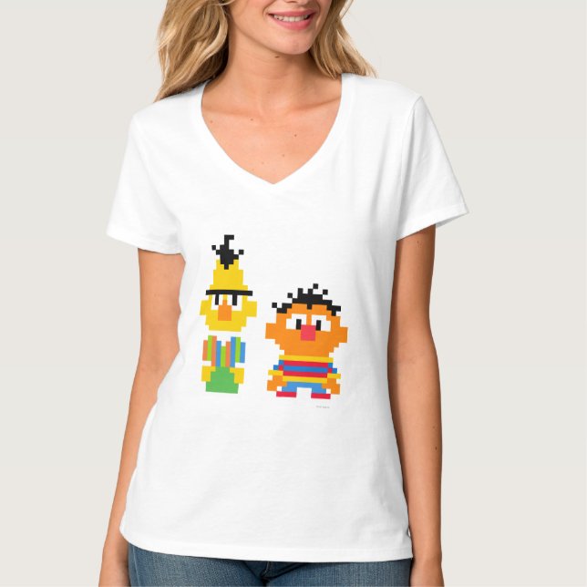 T-shirt Bert et Ernie Pixel Art (Devant)