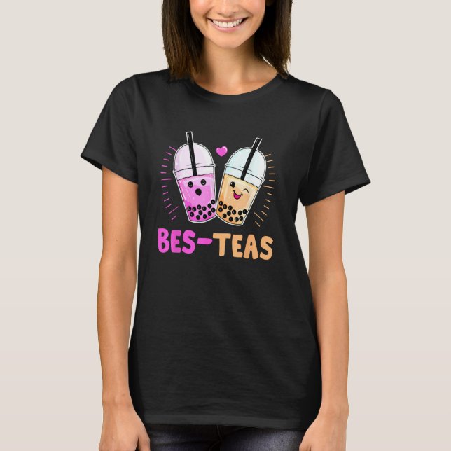 T-shirt Bes Teas Besties Bubble Tea Cute Boba Best Friends (Devant)