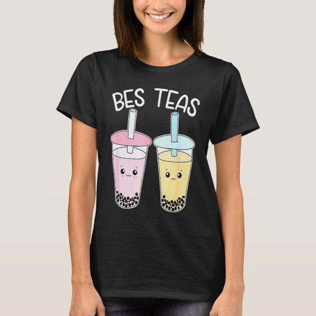 T-shirt Bes Teas Boba Tea Besties Bubble Tea Cute Boba Bes (Devant)