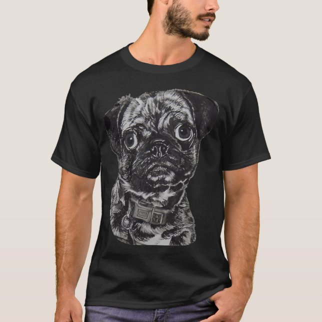 T-shirt Besoin de câlins!!! ....Pug (Devant)