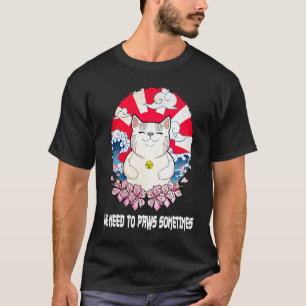 T-shirt Besoin de faire des pauses parfois Chat Workout K