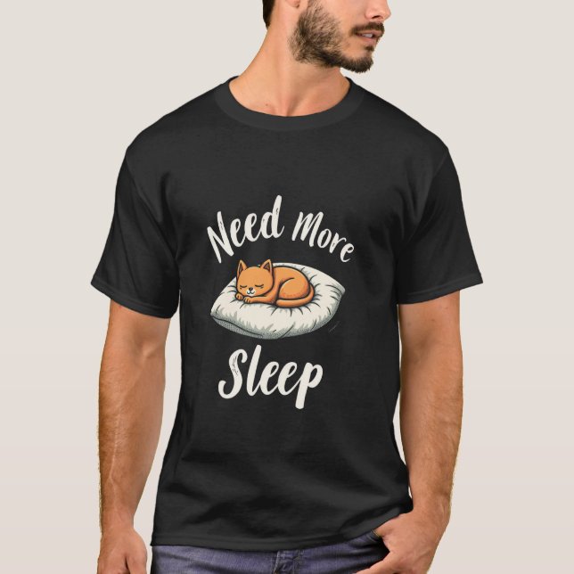T-shirt Besoin de plus de sommeil Chat endormi (Devant)
