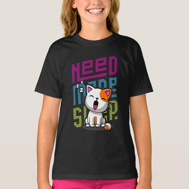 T-shirt Besoin de plus de sommeil | Funny Cat expression d (Devant)
