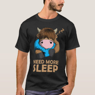 T-shirt Besoin de plus de sommeil Vache Écosse Highland so