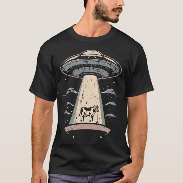 T-shirt Bessie, Bessie ! Drôle Alien et vache (Devant)