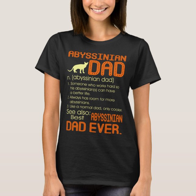 T-shirt Best Abyssinian Cat Dad Happy Father s Day (Devant)