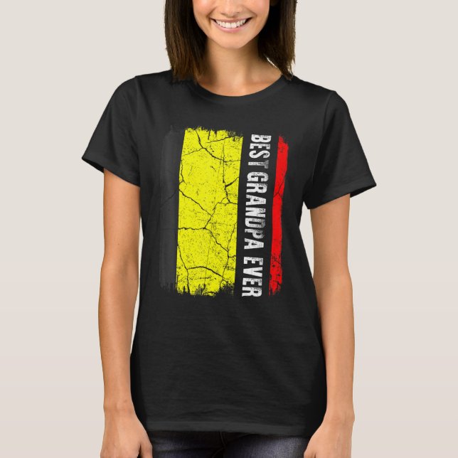 T-shirt Best Belgian Grandpa Ever Belgium Flag Father's Da (Devant)