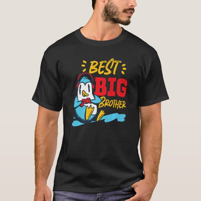 T-shirt Best Big Brother Gaming Penguin  (Devant)