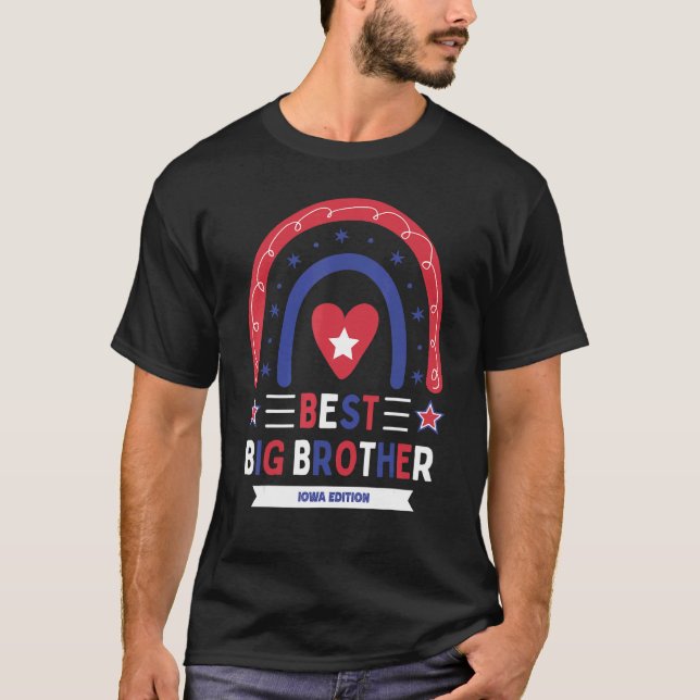 T-shirt Best Big Brother Iowa Edition Boys Anciens frères (Devant)