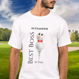 T-shirt Best Boss par Par : Golf Ball Snowman Red Bowtie T