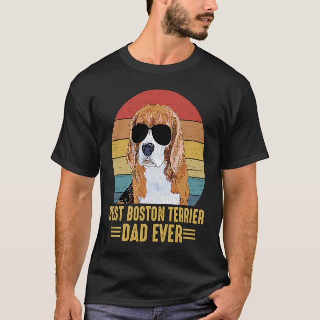 T-shirt Best Boston Terrier Dad Ever Funny For Dog Caretak (Devant)