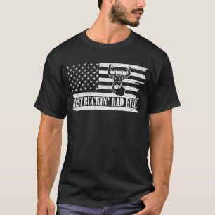 T-shirt Best Buckin' Papa Ever USA Drapeau Chasse aux cerf