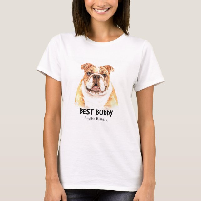 T-shirt Best Buddy English Bulldog (Devant)