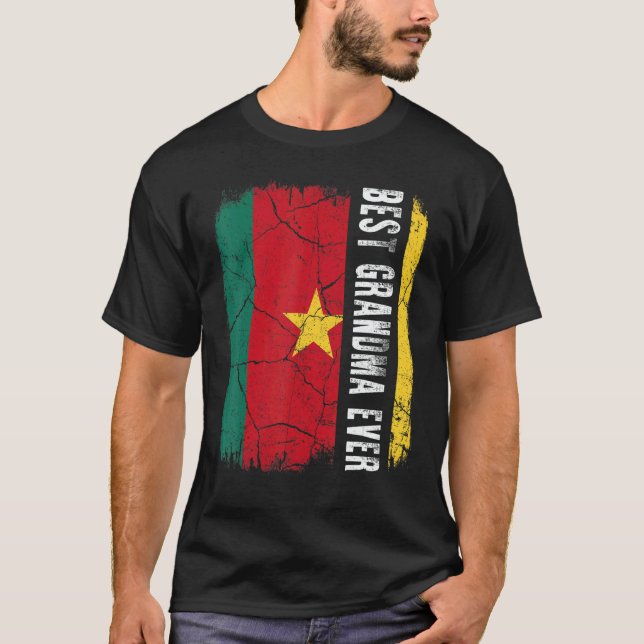 T-shirt Best Cameroonian Grandma Ever Cameroon Flag Mother (Devant)