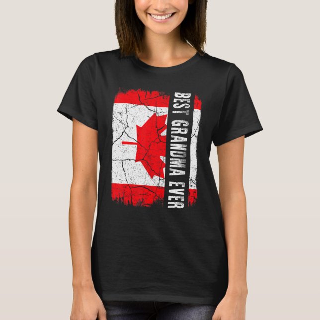 T-shirt Best Canadian Grandma Ever Canada Flag Mother's Da (Devant)