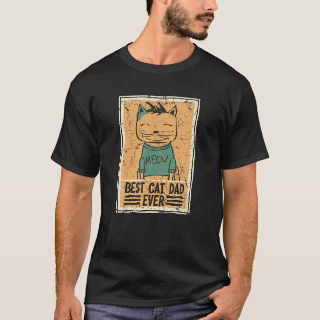 T-shirt Best Cat Dad Ever (Devant)