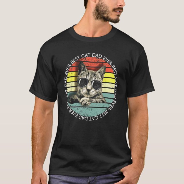 T-shirt Best Cat Dad Ever 1 (Devant)