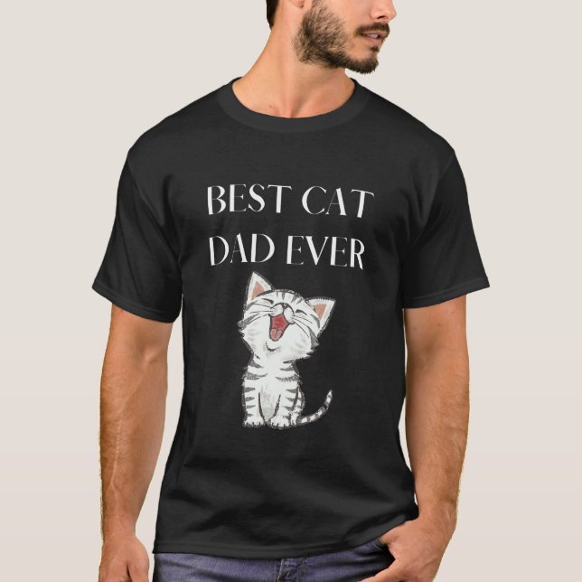 T-shirt Best Cat Dad Ever Cute Cat Lover (Devant)