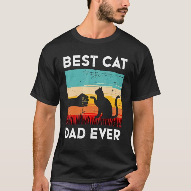 T-shirt Best Cat Dad Ever Funny Cat (Devant)