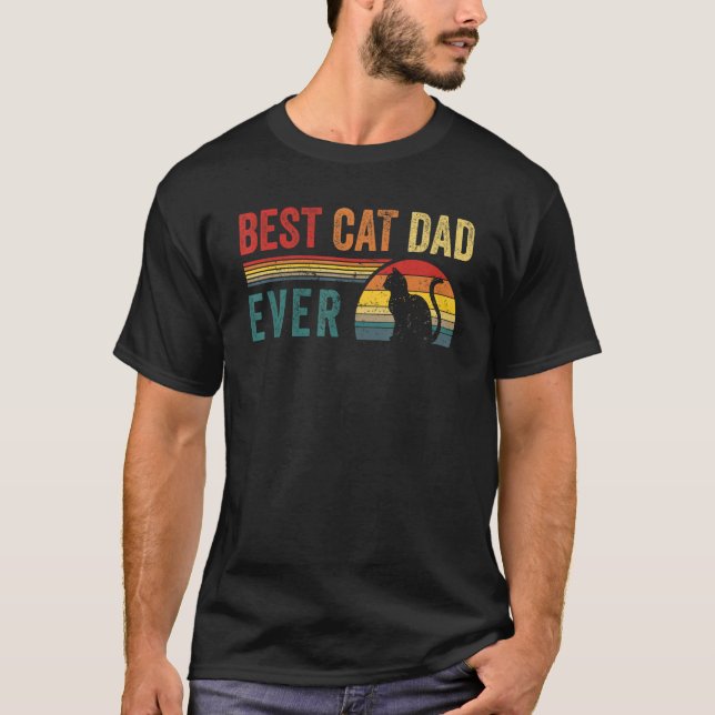 T-shirt Best Cat Dad Ever Papa Daddy Cat Lover Father's Da (Devant)