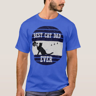 T-shirt best cat dad ever vintage retro style