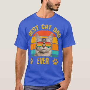 T-shirt Best Cat DAD Funny Papa Cat Cat with Retro sung