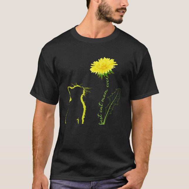 T-shirt Best Cat Mom Ever Flower Cat Mom Dandelion Mother  (Devant)
