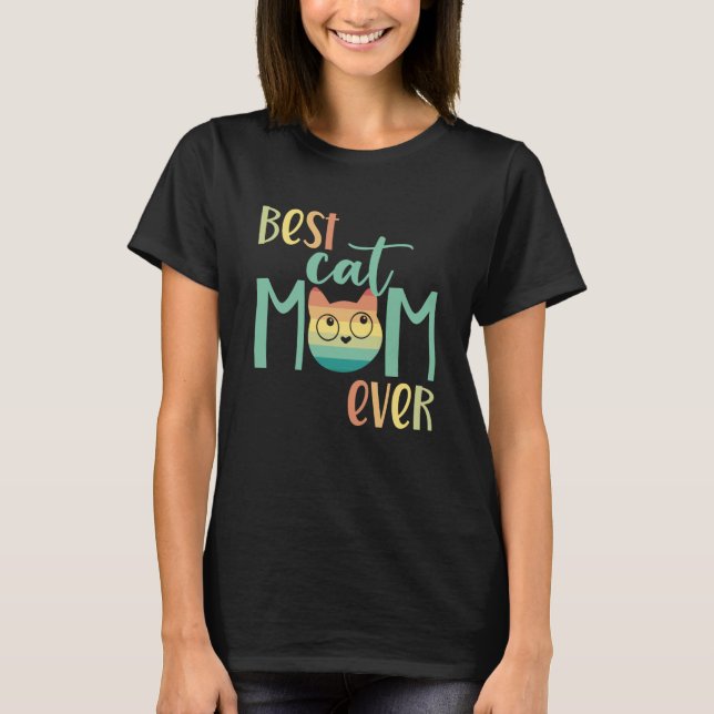 T-shirt Best Cat Mom Ever Retro Cat Mom Best Cat Mom Vinta (Devant)