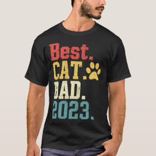 T-shirt Best Cat Papa 2023 Cool Vintage Retro Cat Daddy Bo