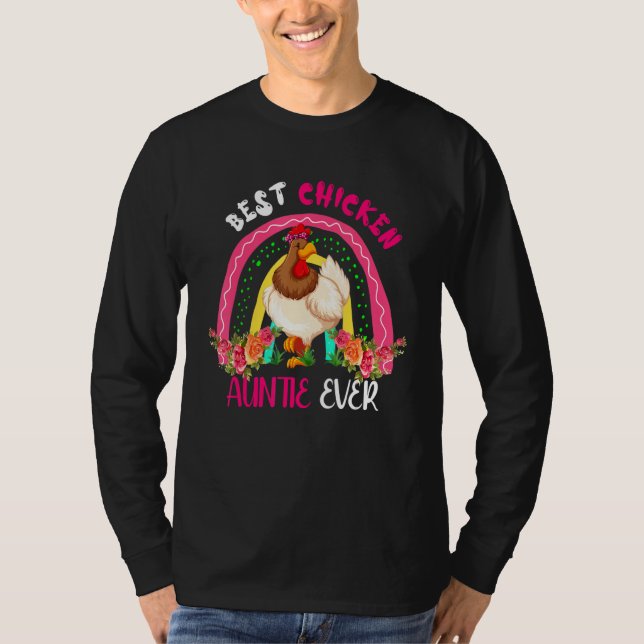 T-shirt Best Chicken Auntie Ever Cute Chicken Bow Tie Moth (Devant)