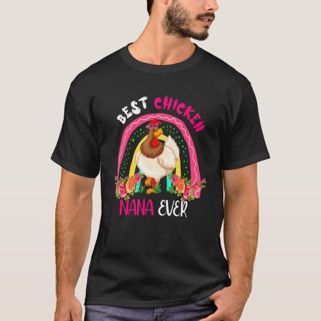 T-shirt Best Chicken Nana Ever Cute Chicken Bow Tie Mother (Devant)