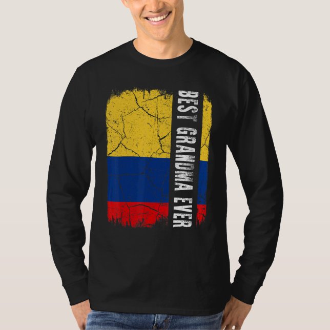 T-shirt Best Colombian Grandma Ever Colombia Flag Mother's (Devant)