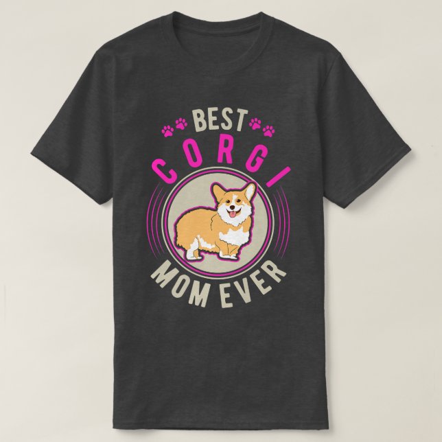 T-shirt Best Corgi Mom Ever-80 (Design devant)