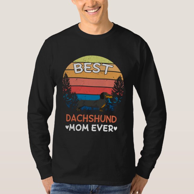 T-shirt Best Dachshund Mom Ever Retro Vintage (Devant)