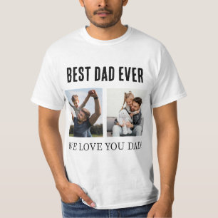 T-shirt Best Dad Ever 2 photo Collage Fête des pères cadea